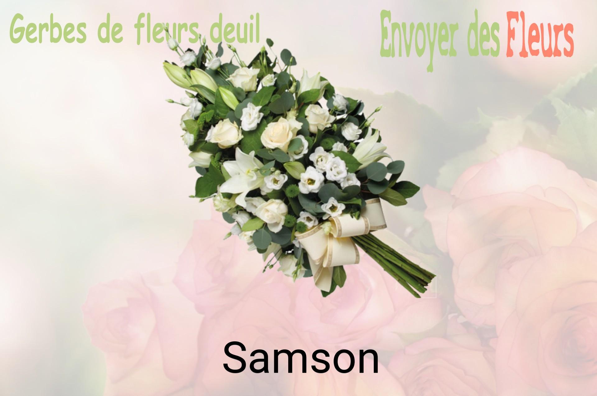 Gerbe de fleurs de deuil livrée à Samson